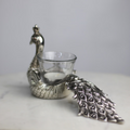 Metal Peacock Tea Light S/2