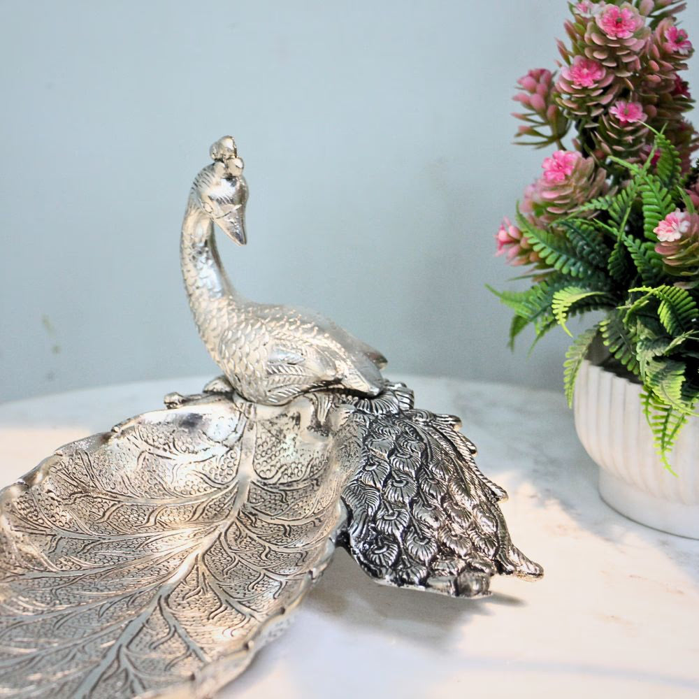 Metal Peacock Plate