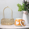 Iron Jali Basket With Mina Bowl