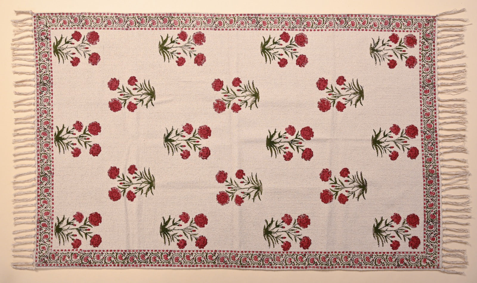 Hand Block Printed Dhurrie