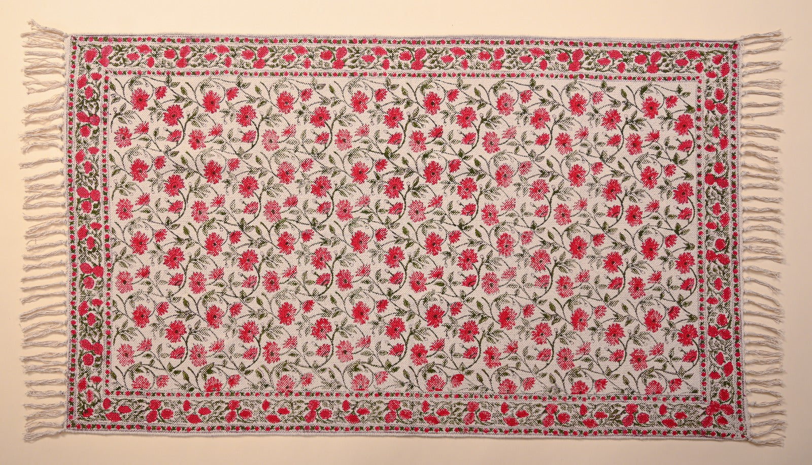 Hand Block Printed Dhurrie
