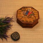 WOODEN PAINTED HEXAGON BOX