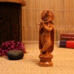 Wooden Krishna With Basuri 8 INCH