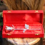 Metal Rose With Red Box