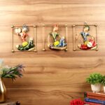 IRON PAINTED WALL SITTING MUSICAL FRAME S/3