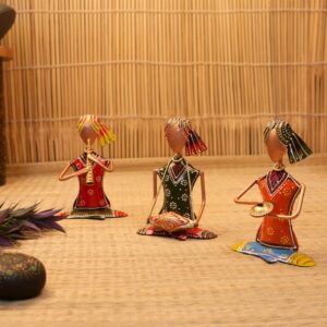 IRON PAINTED SITTING MUSICAL S/3