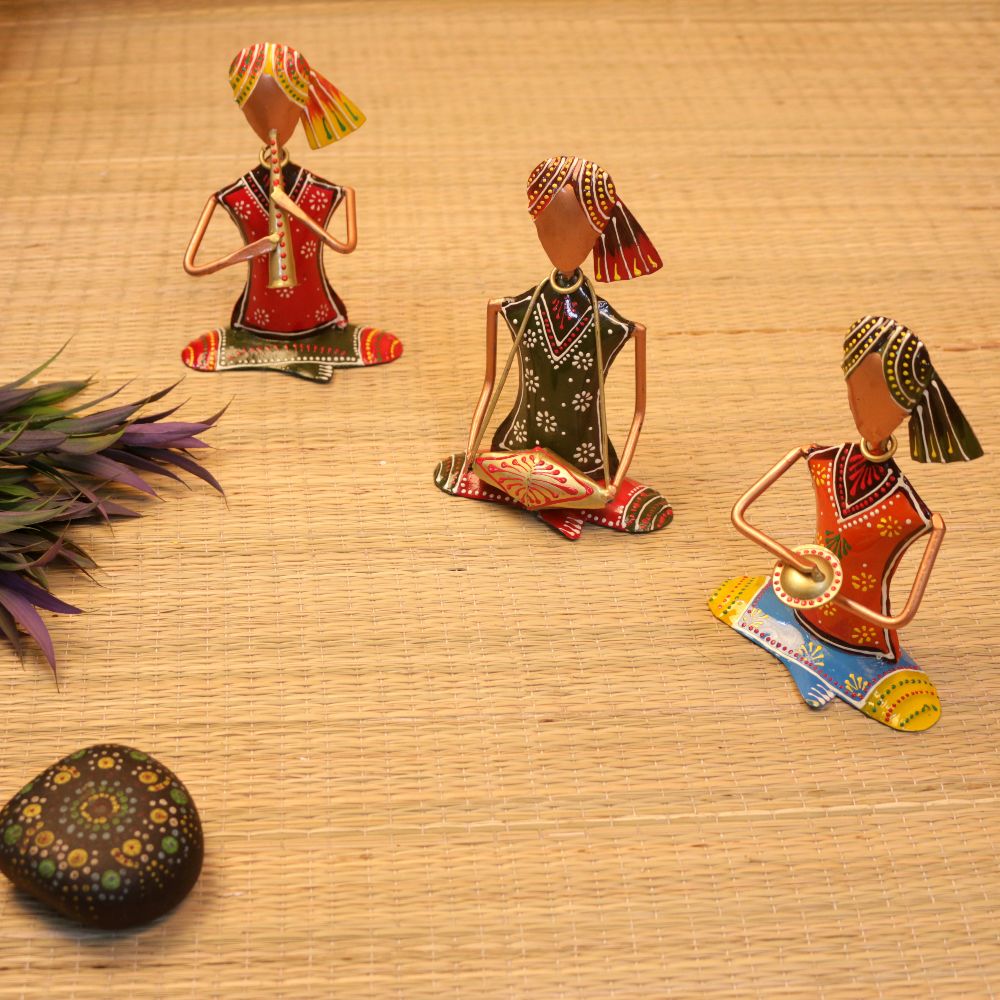 IRON PAINTED SITTING MUSICAL S/3
