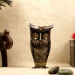 IRON PAINTED OWL PLANTER BIG