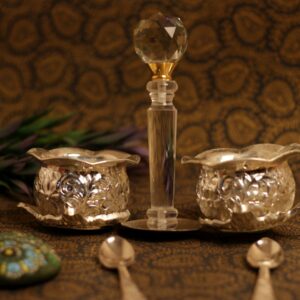 SPECIAL TIE DESIGN 2 BOWL SET WITH STIRER AND SPOON