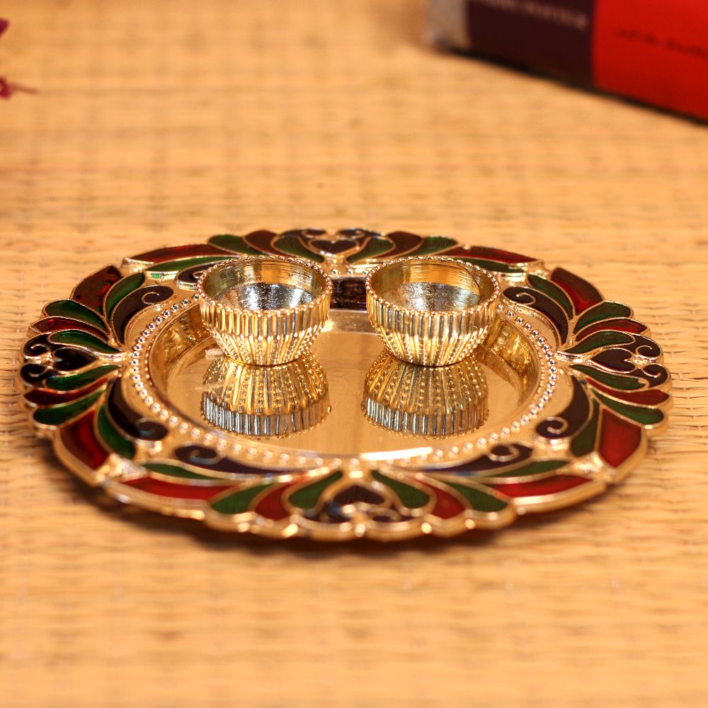 Small Flower Pooja Thali