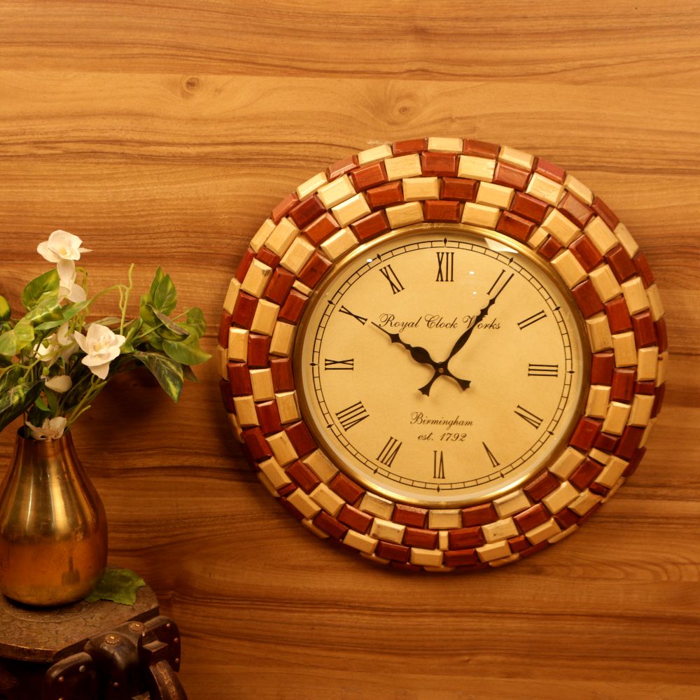 18 " ASSORTED CLOCK WOOD MOSIAC