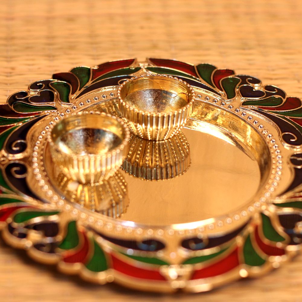 Small Flower Pooja Thali