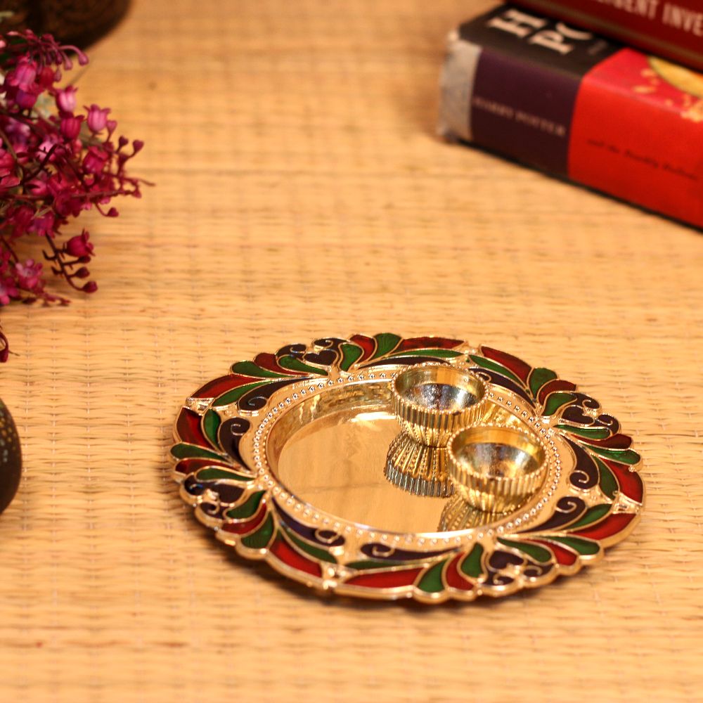 Small Flower Pooja Thali
