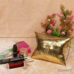 Gold Cushion Style Hand bag Clutch