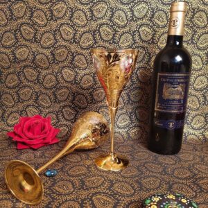 PAKHIJA GOLDEN Wine Glass 2 Pcs Set