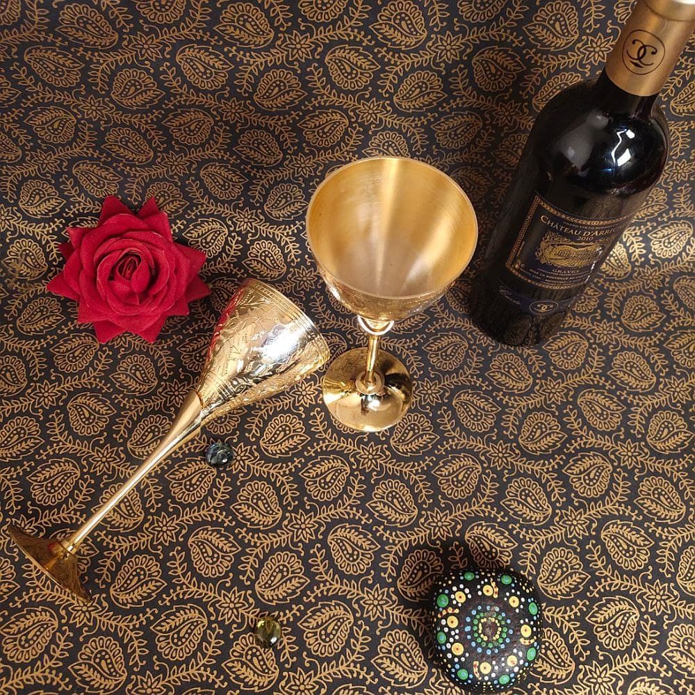 PAKHIJA GOLDEN Wine Glass 2 Pcs Set