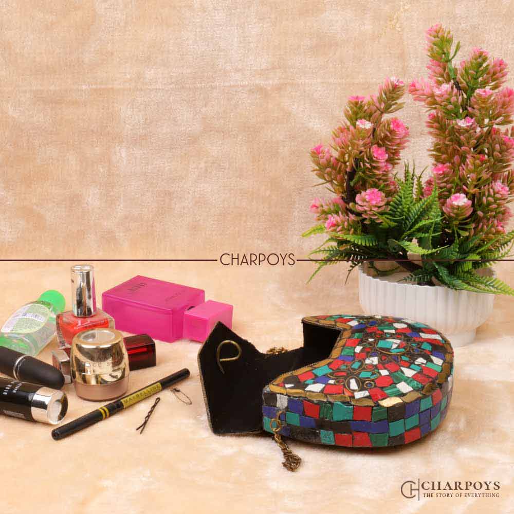 Multi-coloured Stone Clutch