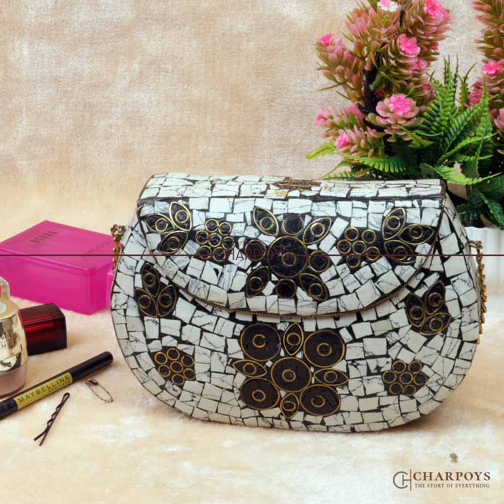 Mother of Pearl Embedded Clutch