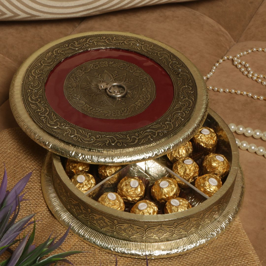 10 X 10 WOODEN OX. ROUND DRY FRUIT BOX