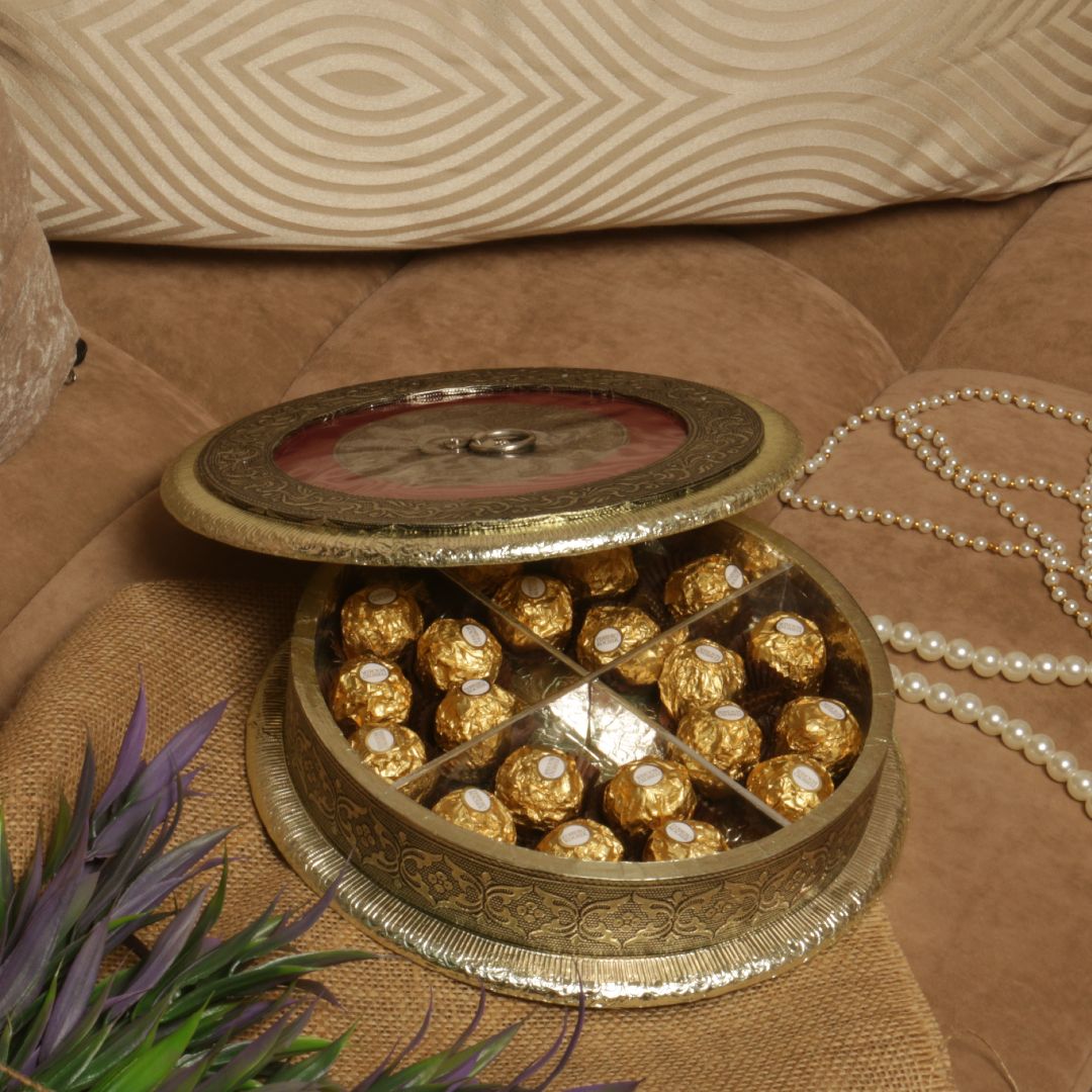 10 X 10 WOODEN OX. ROUND DRY FRUIT BOX