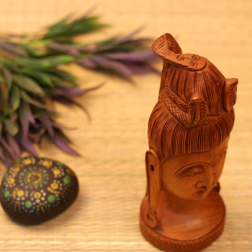 WOODEN LORD SHIVA 8 INCH