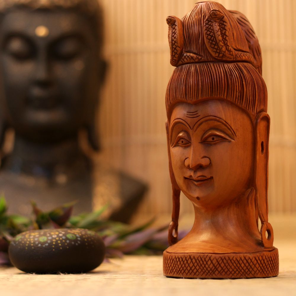 WOODEN LORD SHIVA 8 INCH
