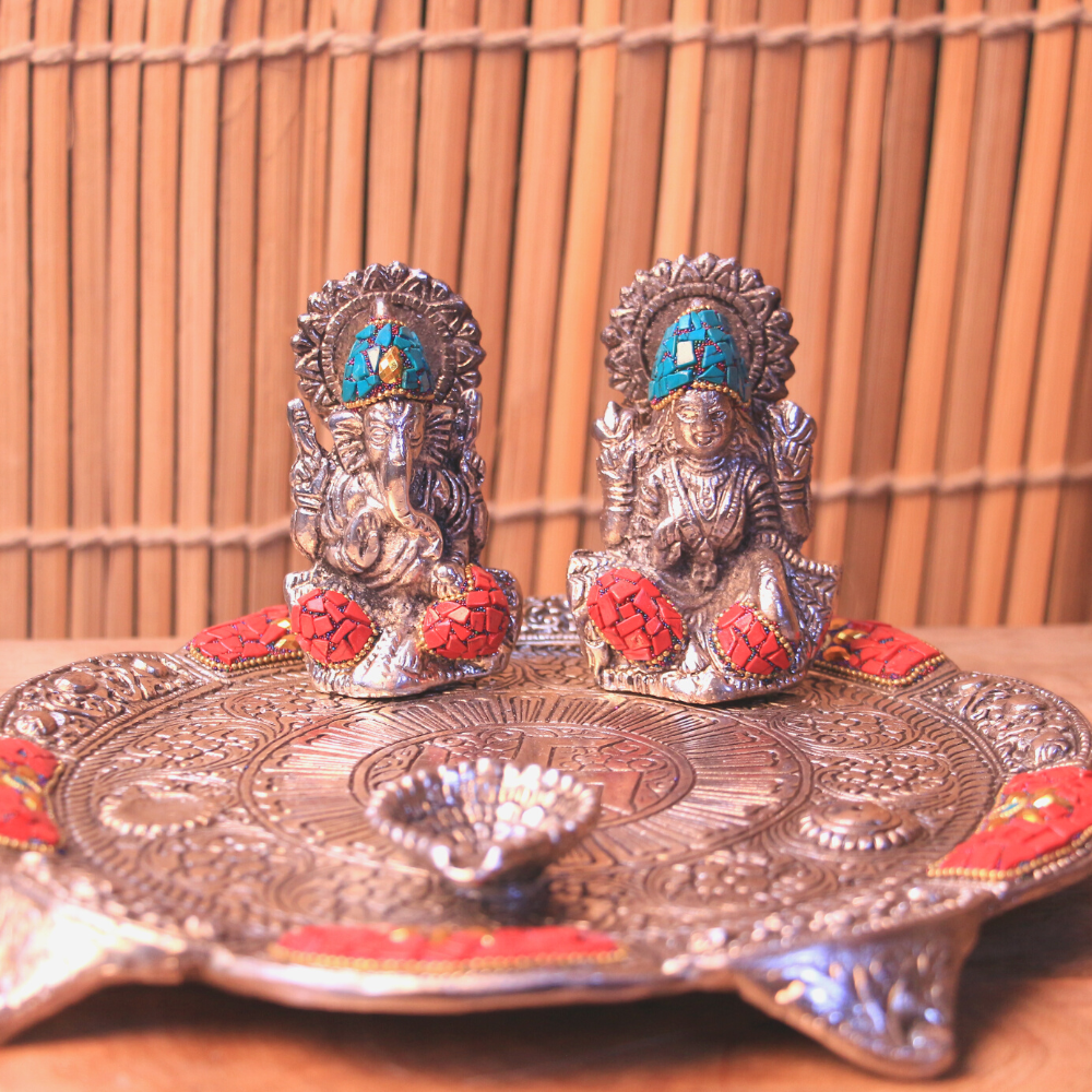 Chitai Laxmi Ganesh Pooja Plate