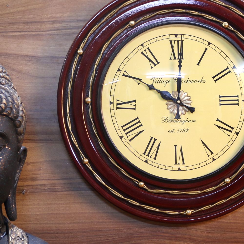 WOODEN WIRE METAL WALL WATCH 18X18