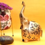 IRON PAINTED TEA LIGHT ELEPHANT T/U