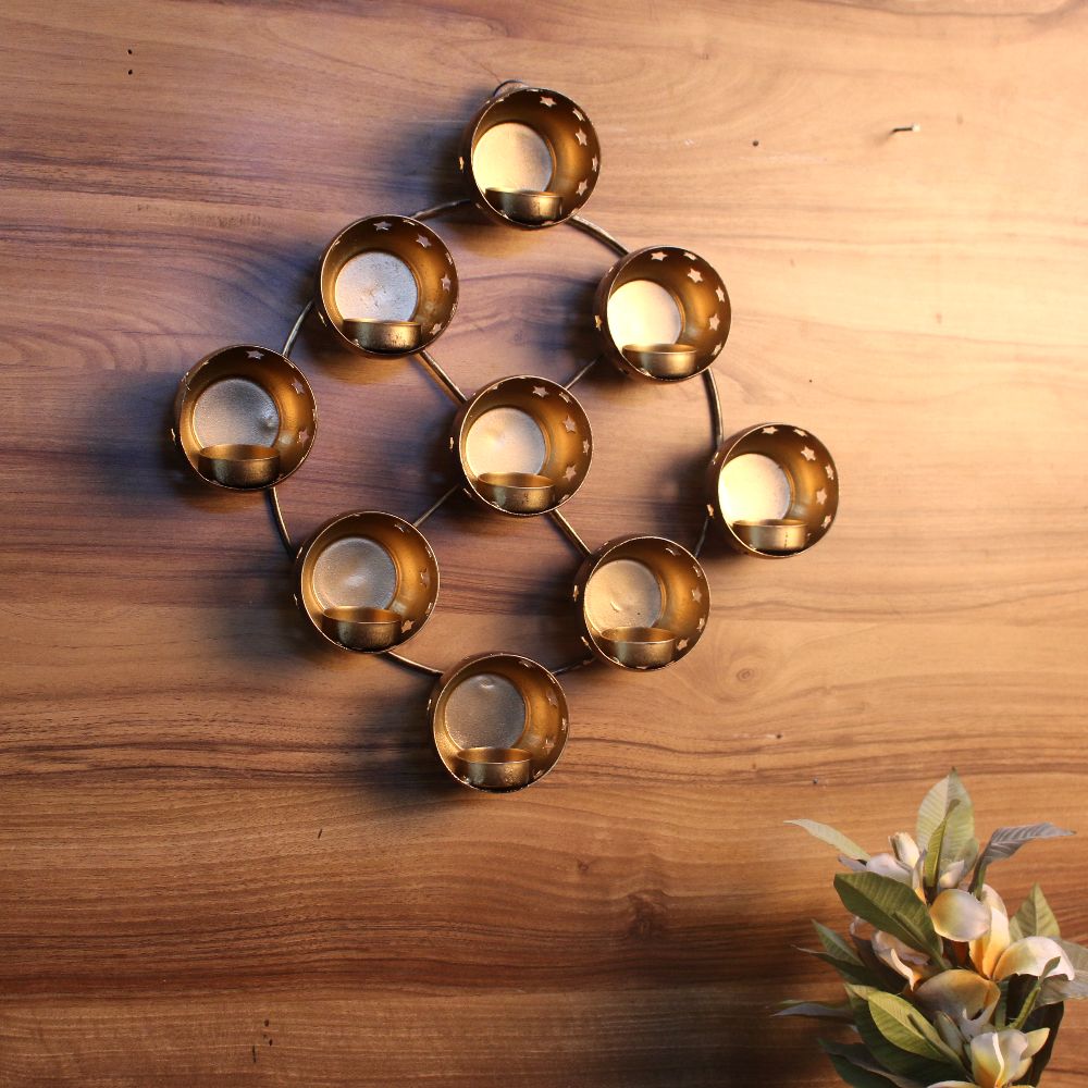 9 Wall Hanging T- Light Holder