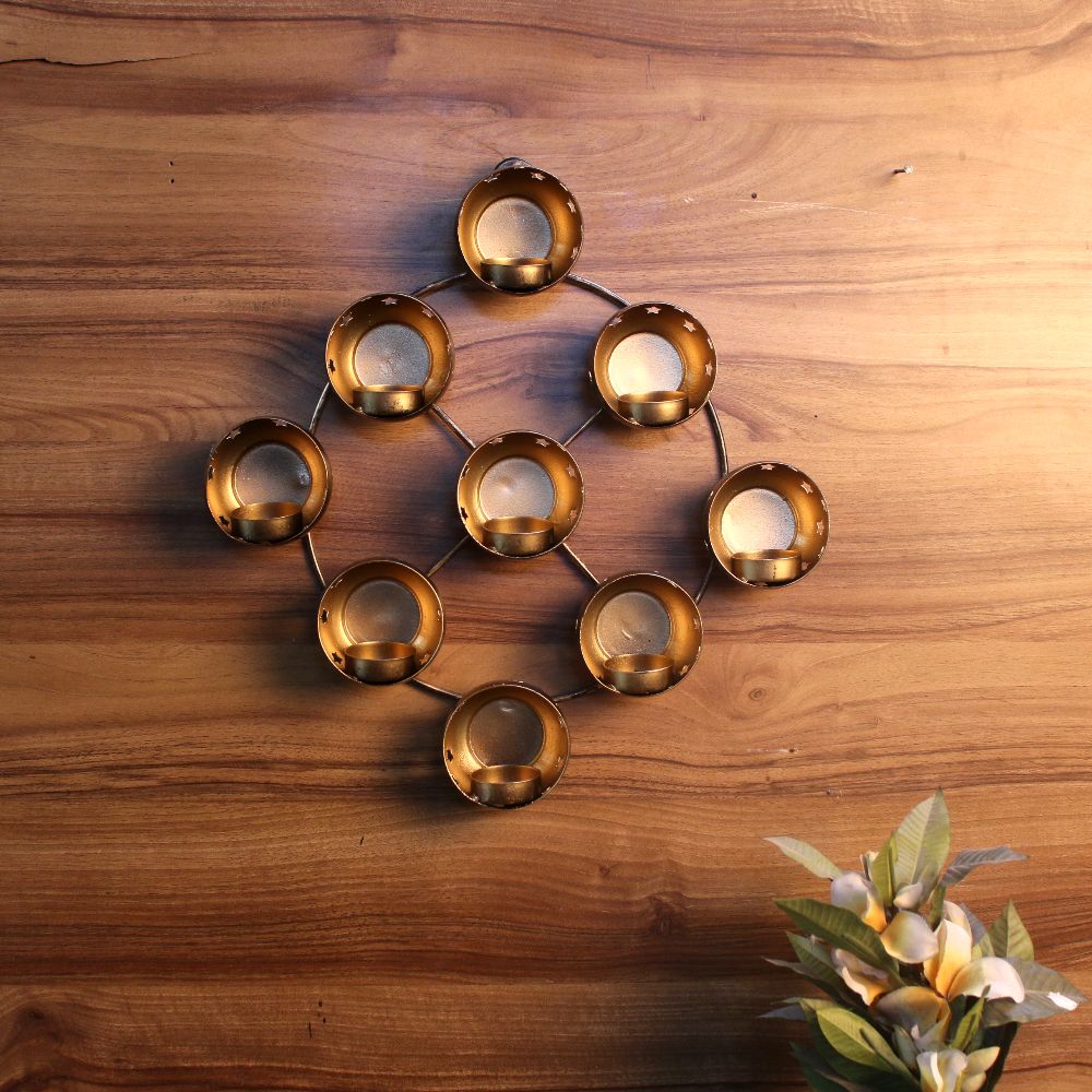 9 Wall Hanging T- Light Holder