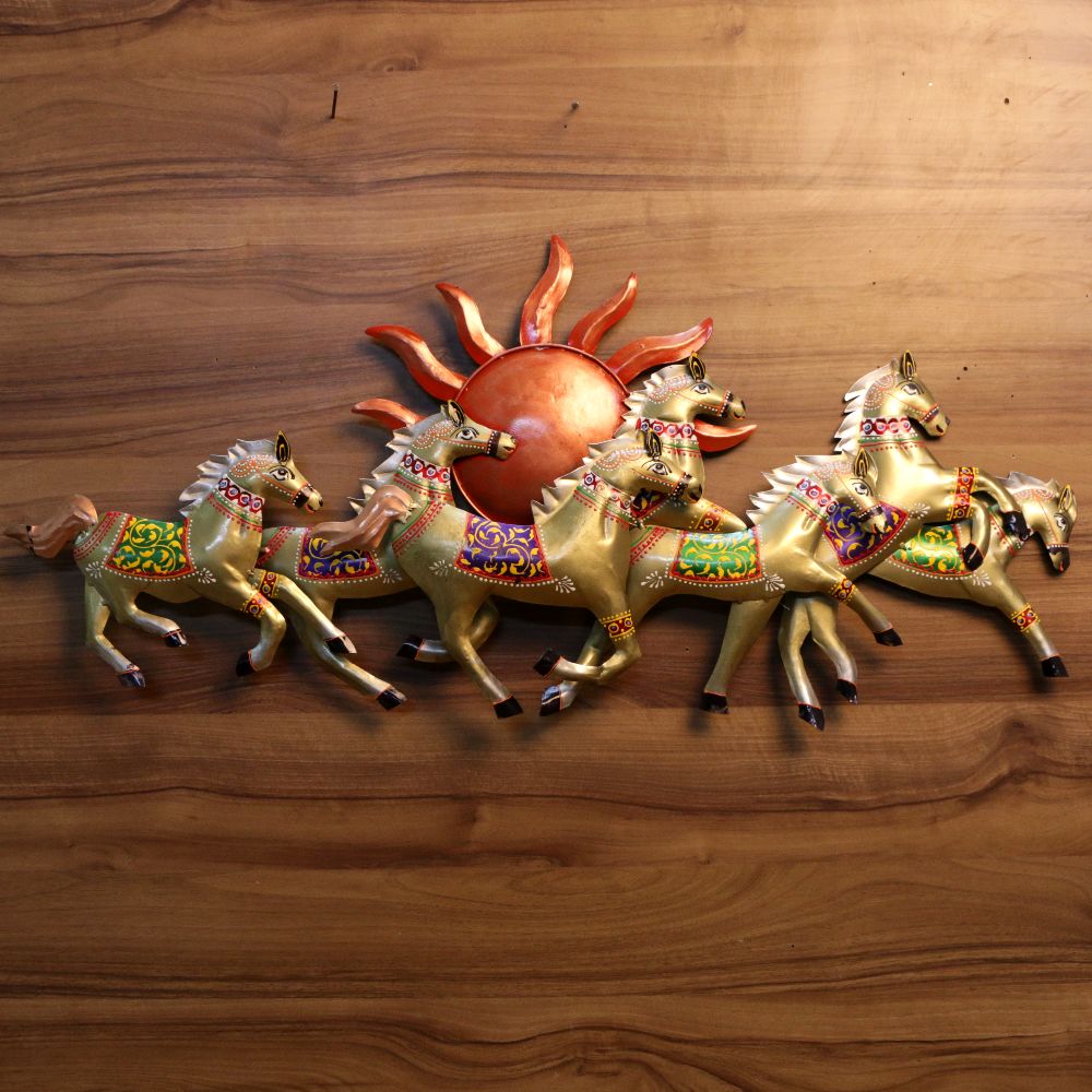 IRON WALL 7 HORSE WITH SUN