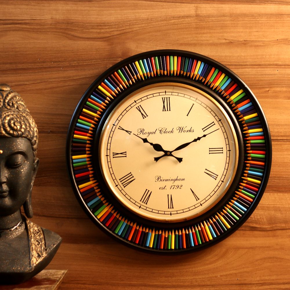 18'' ASSORTED PENCIL CLOCK