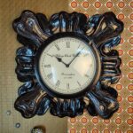 WOOD FLOWER WALL CLOCK 18X18X10