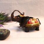 IRON PAINTED TEA LIGHT ELEPHANT