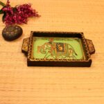 Wooden Printed Elephant Tray 6x8